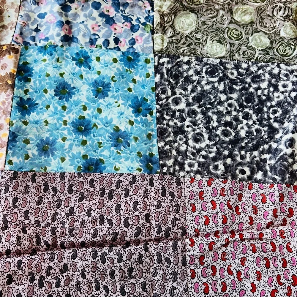 30”x40” Vintage Silk Quilt. Picnic Quilt.